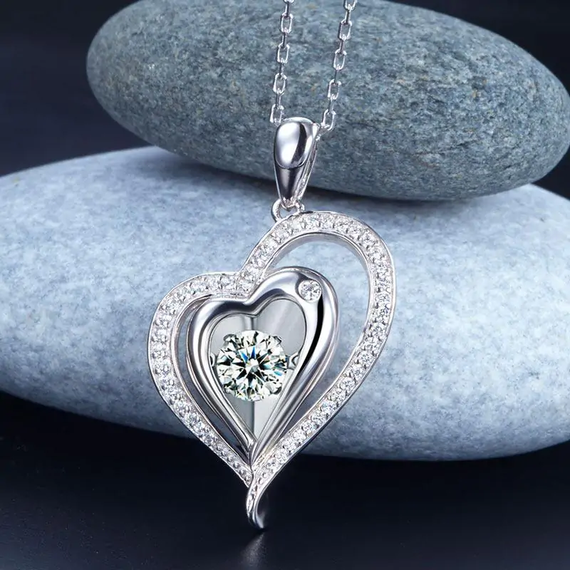Dancing Stone Heart Pendant Necklace - Image 4