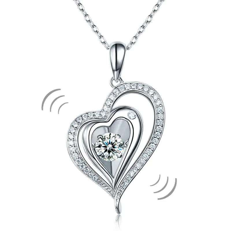 Dancing Stone Heart Pendant Necklace