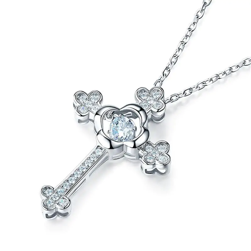 Dancing Stone Cross Pendant Necklace Vintage Style Gothic - Image 2