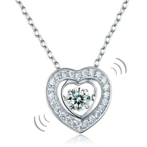 Dancing Stone Heart Pendant Necklace