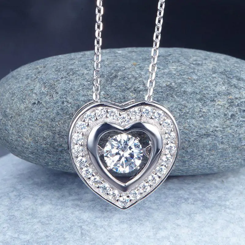 Dancing Stone Heart Pendant Necklace - Image 4