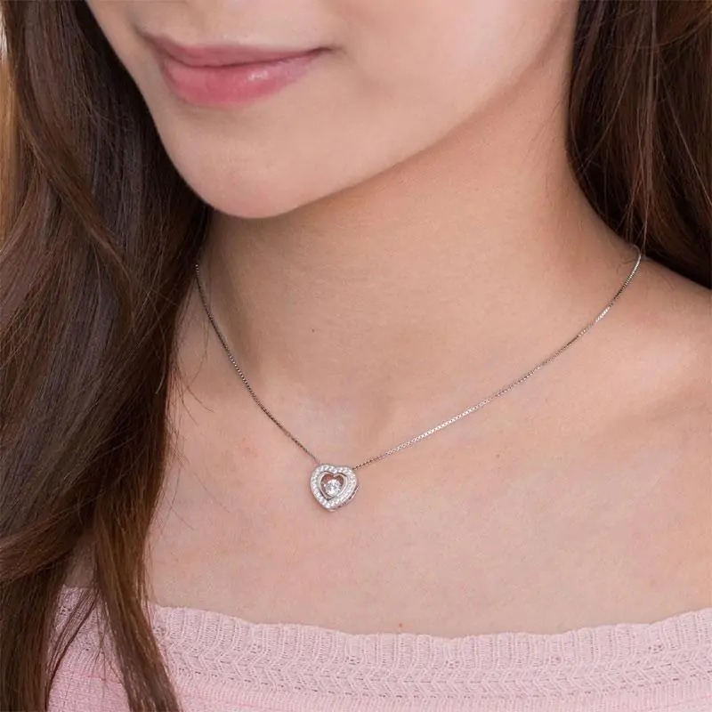 Dancing Stone Heart Pendant Necklace - Image 3