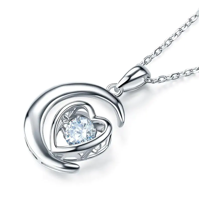 Dancing Stone Moon Heart Pendant Necklace - Image 2