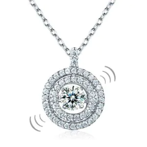 Dancing Stone Halo Pendant Necklace