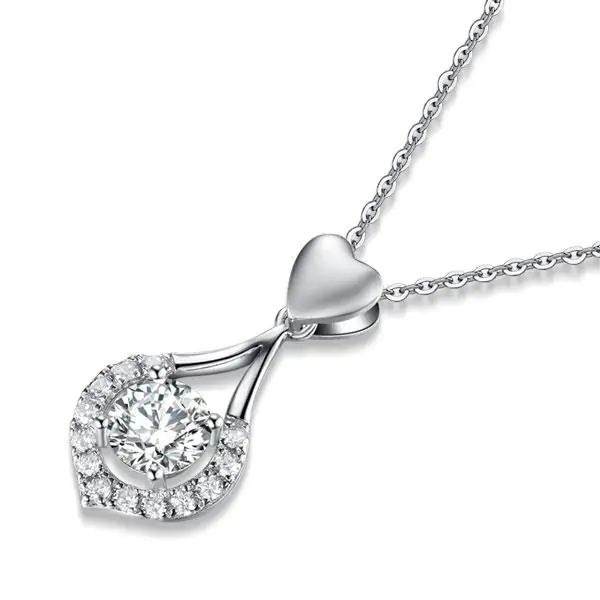 Heart Tear Drop Pendant Necklace - Image 3