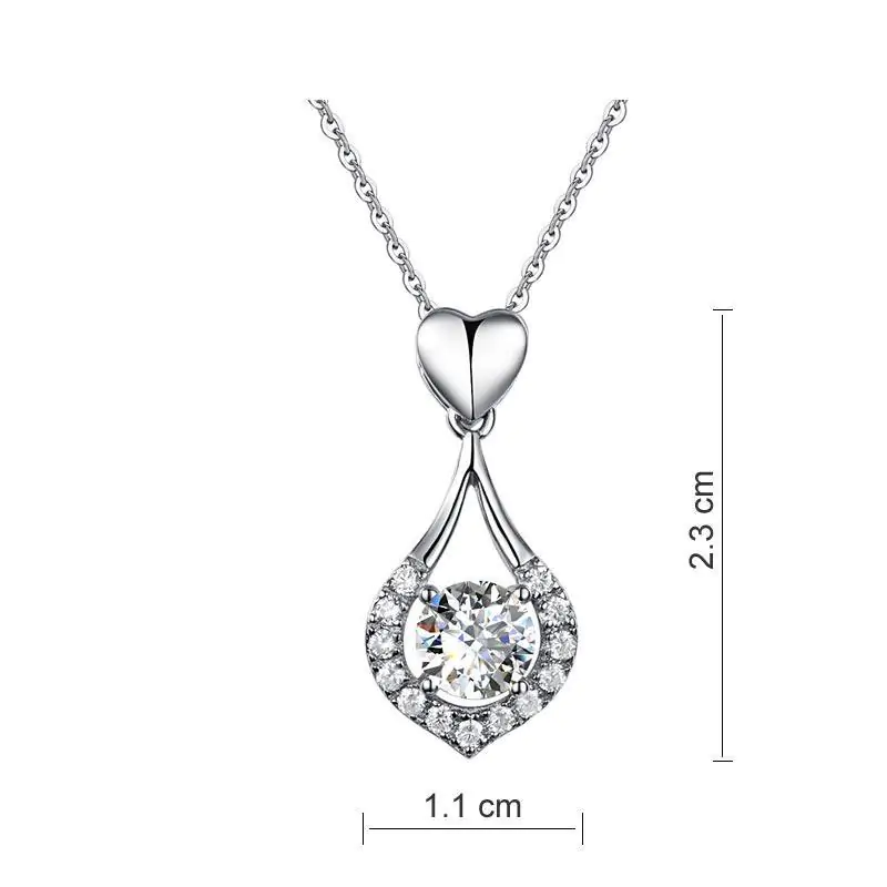 Heart Tear Drop Pendant Necklace - Image 4