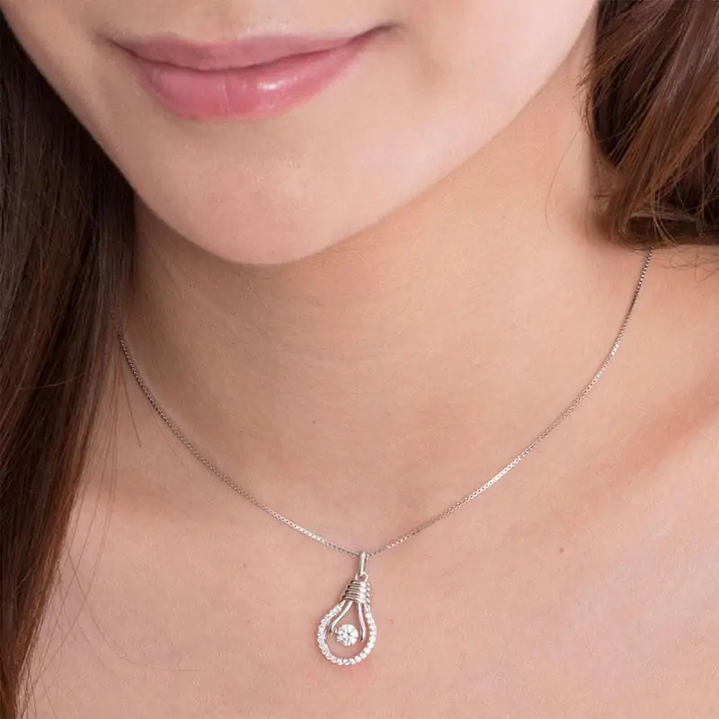 Dancing Stone Bulb Pendant Necklace - Image 3