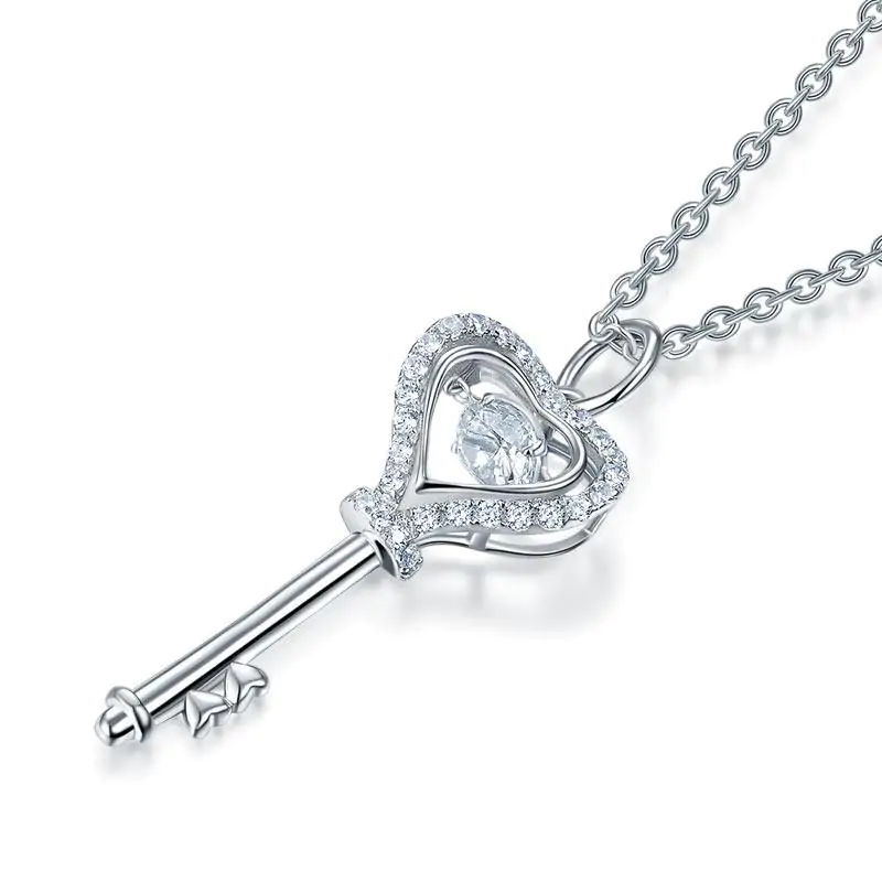 Key Heart Dancing Stone Kids Pendant Necklace - Image 2