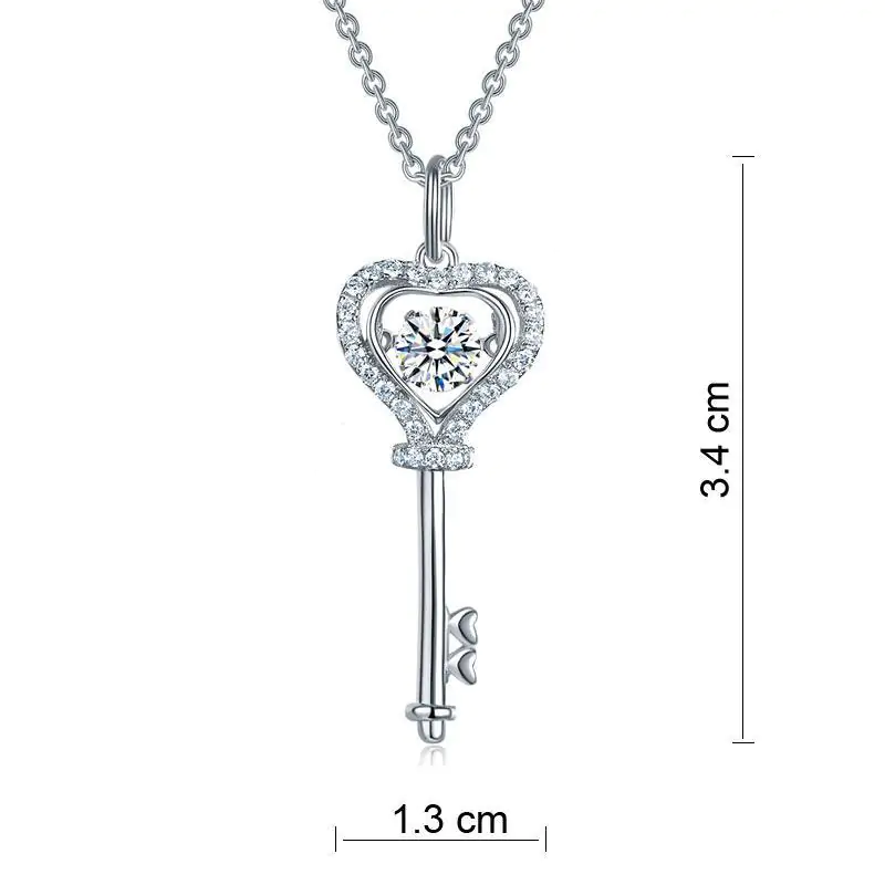 Key Heart Dancing Stone Kids Pendant Necklace - Image 3