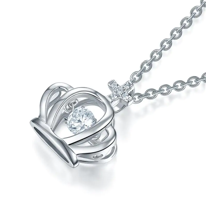Kids Crown Dancing Stone Pendant Necklace - Image 3