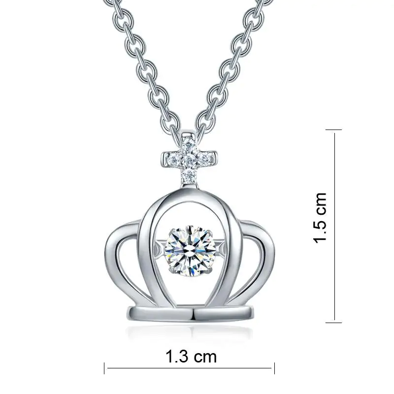 Kids Crown Dancing Stone Pendant Necklace - Image 2