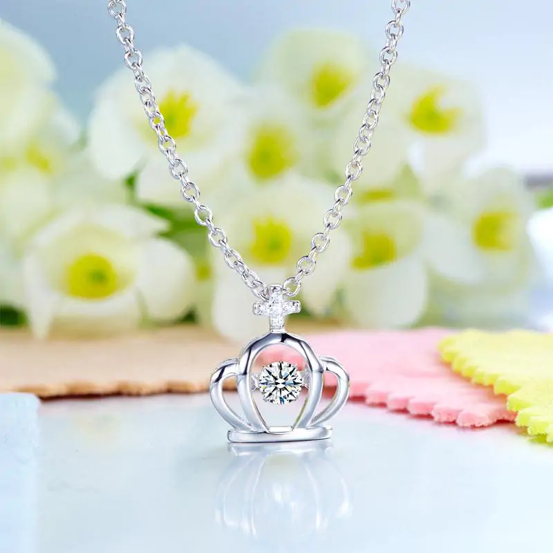 Kids Crown Dancing Stone Pendant Necklace - Image 4