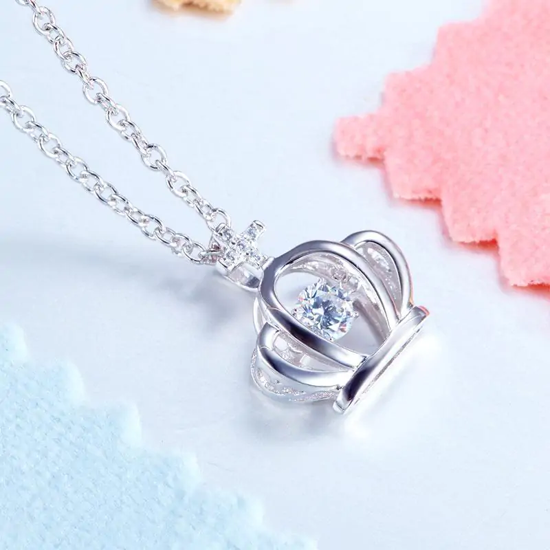 Kids Crown Dancing Stone Pendant Necklace - Image 5