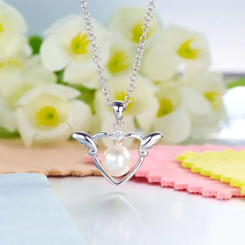 Kids Angel Heart Pendant Necklace - Image 3