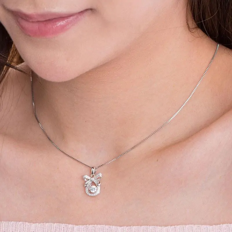Ribbon Dancing Stone Pendant Necklace - Image 6