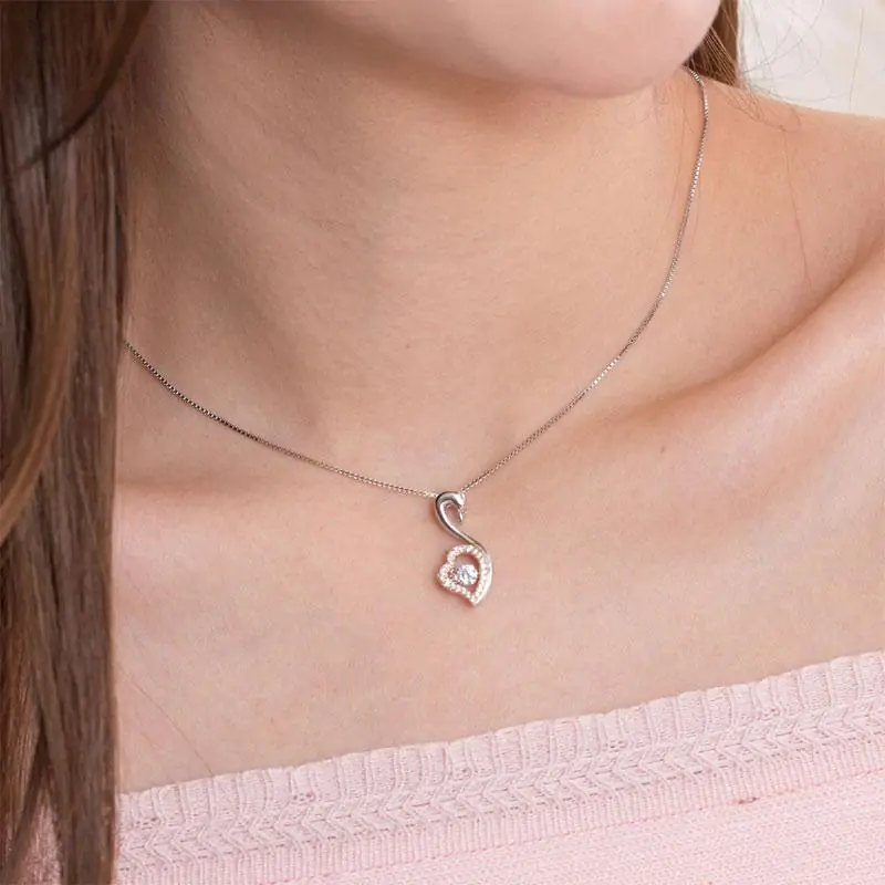 Swan Dancing Stone Pendant Necklace - Image 2