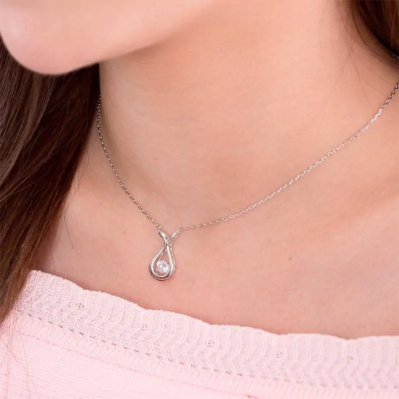 Dancing Stone Water Drop Necklace - Image 2