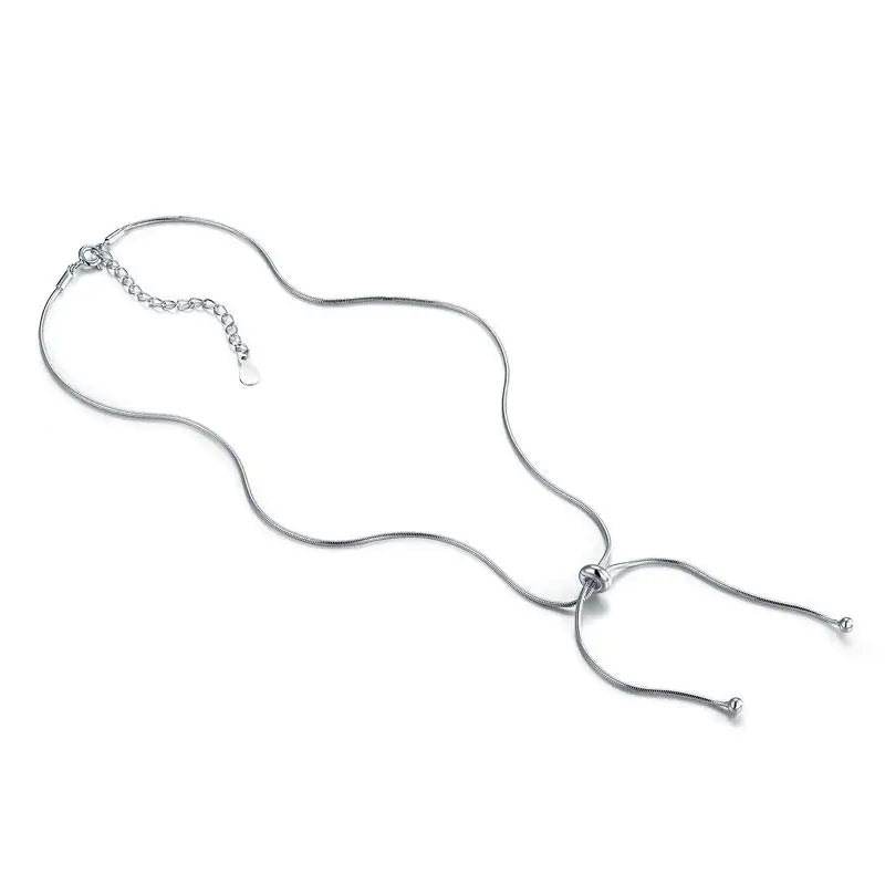 Adjustable Solid 925 Sterling Silver Necklace - Image 2