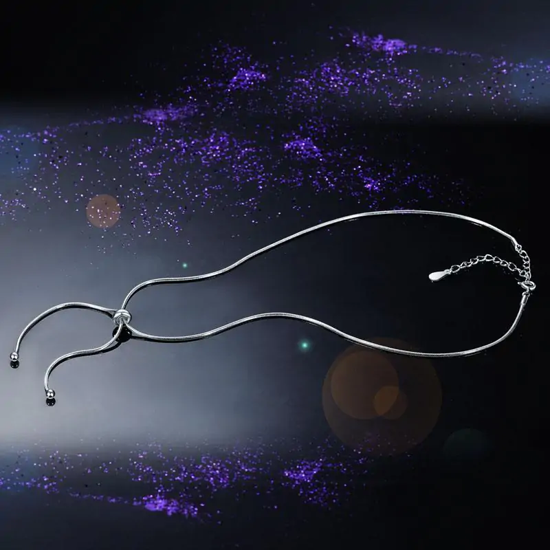 Adjustable Solid 925 Sterling Silver Necklace - Image 3