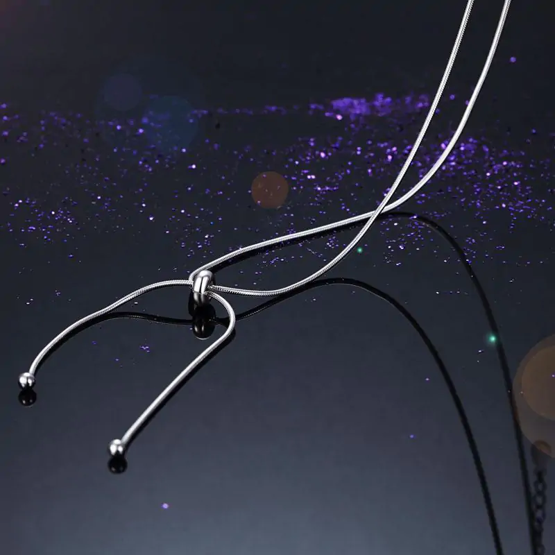 Adjustable Solid 925 Sterling Silver Necklace - Image 4