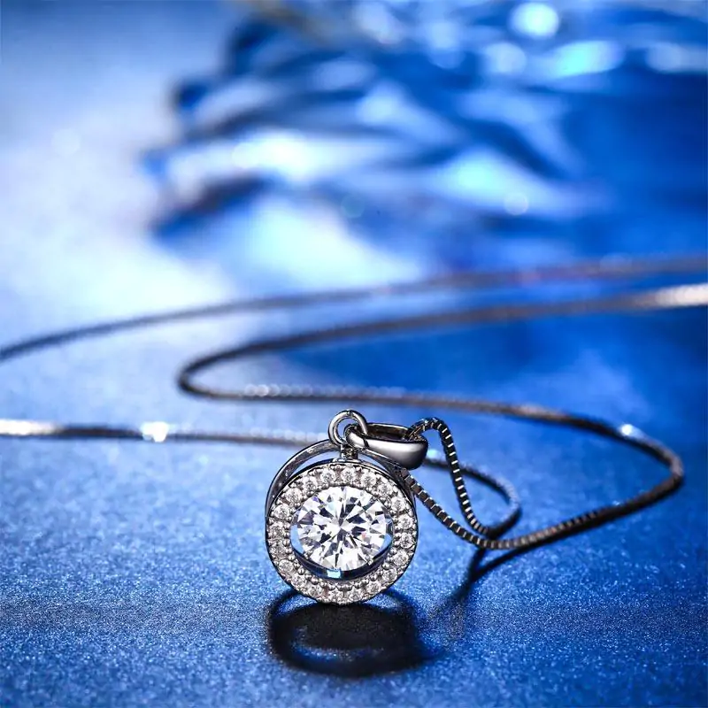 Dancing Stone Pendant Necklace 925 Sterling Silver - Image 2