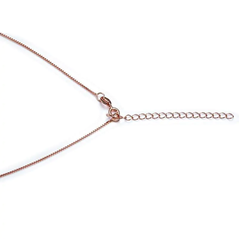 Dancing Stone Pendant Necklace Solid 925 Sterling Silver Rose Gold Plated - Image 6