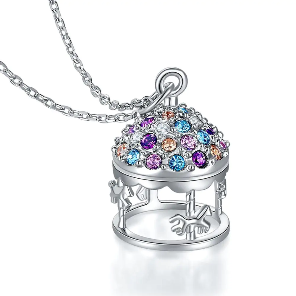 Multi-Color Merry-Go-Round Pendant Necklace - Image 2