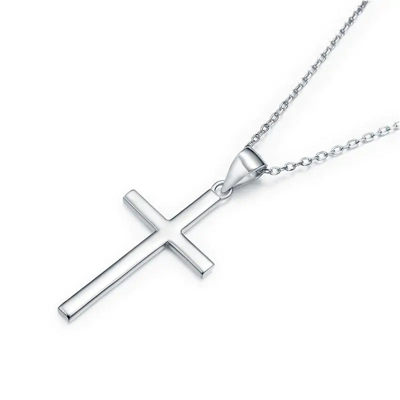 Cross Pendant Necklace Solid - Image 2