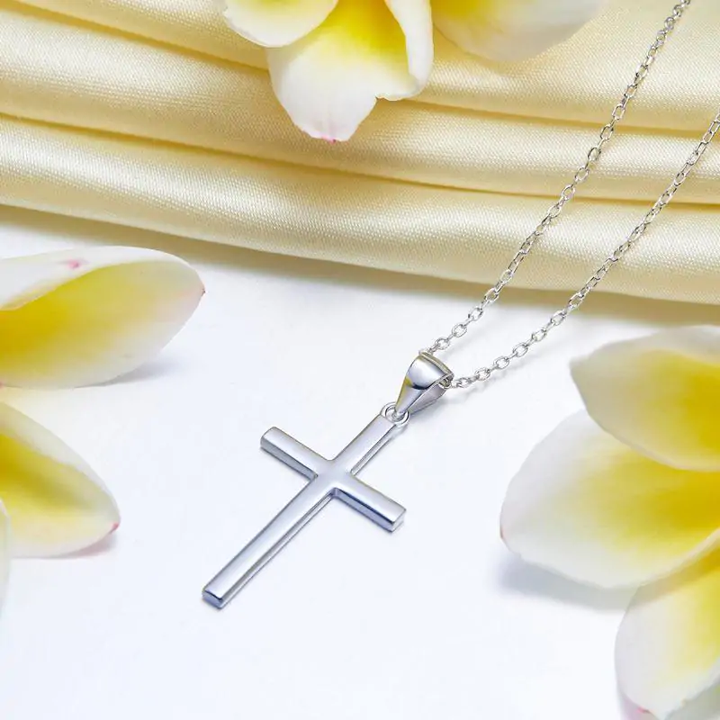 Cross Pendant Necklace Solid - Image 4