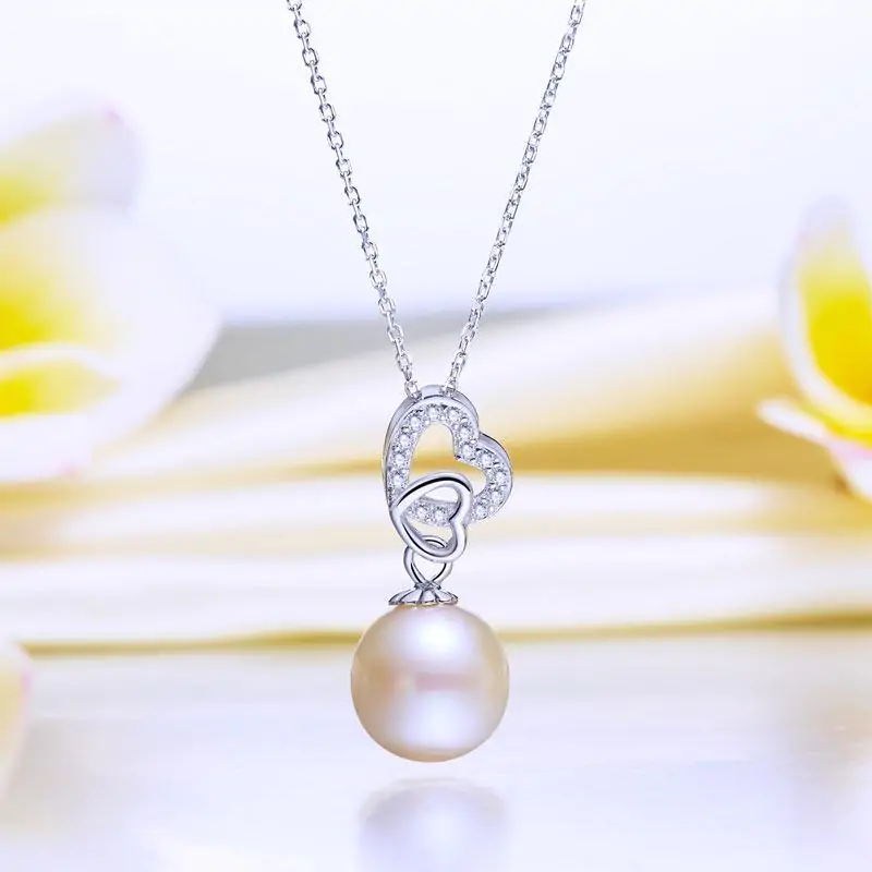 Fresh Water Pearl Heart Necklace - Image 3