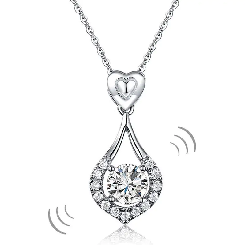 Dancing Stone Swarovski Zirconia Heart Tear Drop Pendant Necklace - Image 7