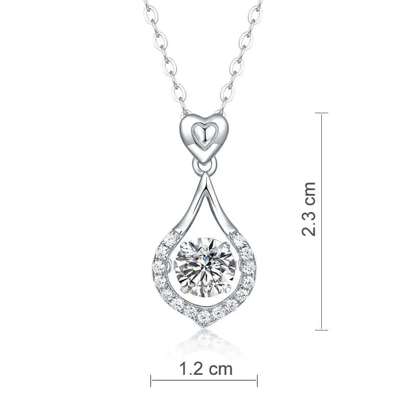 1 Carat Moissanite Diamond Dancing Stone Tear Drop Necklace - Image 6