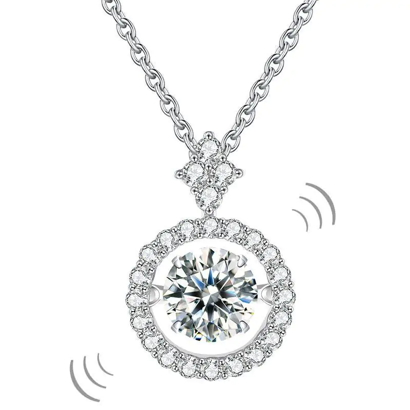 1 Carat Moissanite Diamond Dancing Stone Necklace - Image 7