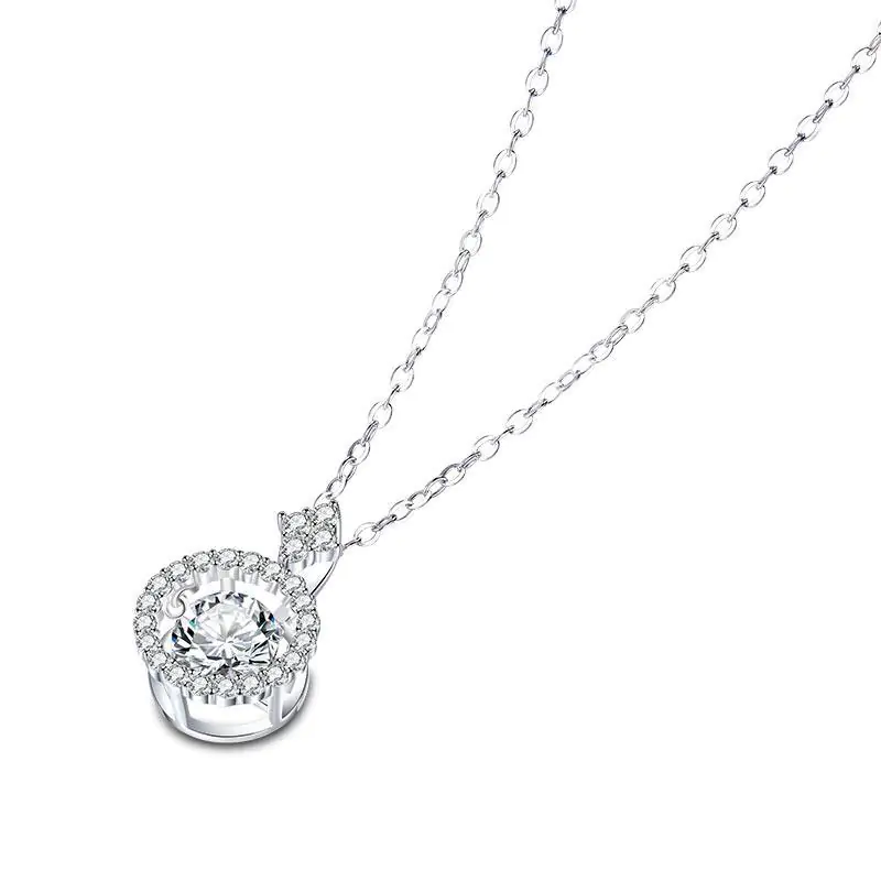 1 Carat Moissanite Diamond Dancing Stone Necklace - Image 2