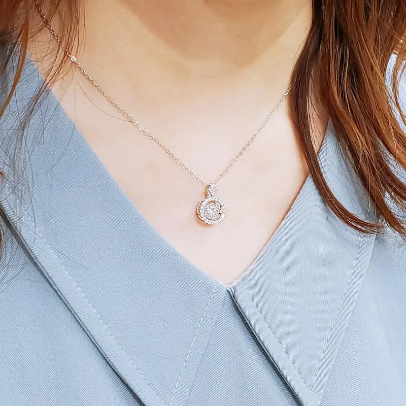 1 Carat Moissanite Diamond Dancing Stone Necklace - Image 3