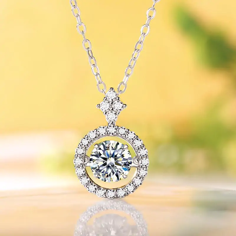 1 Carat Moissanite Diamond Dancing Stone Necklace - Image 5