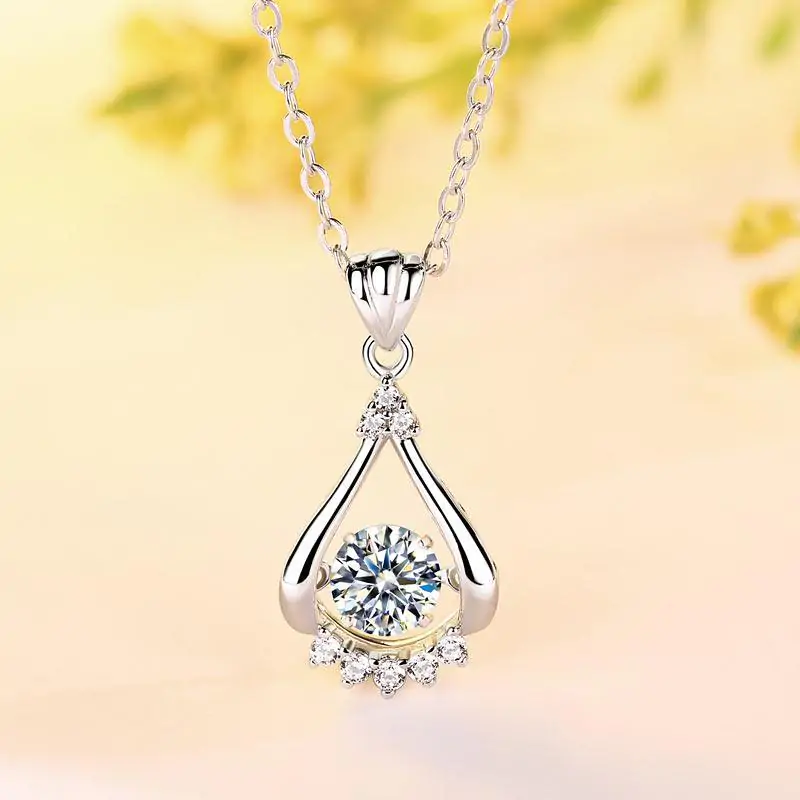 Dancing Stone 0.5 Carat Moissanite Diamond Necklace - Image 3