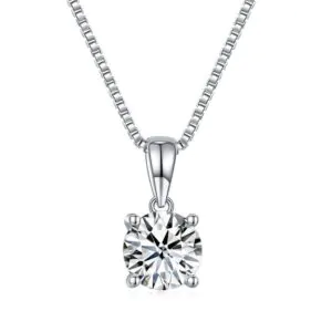 1 Carat Moissanite Diamond Pendant Necklace