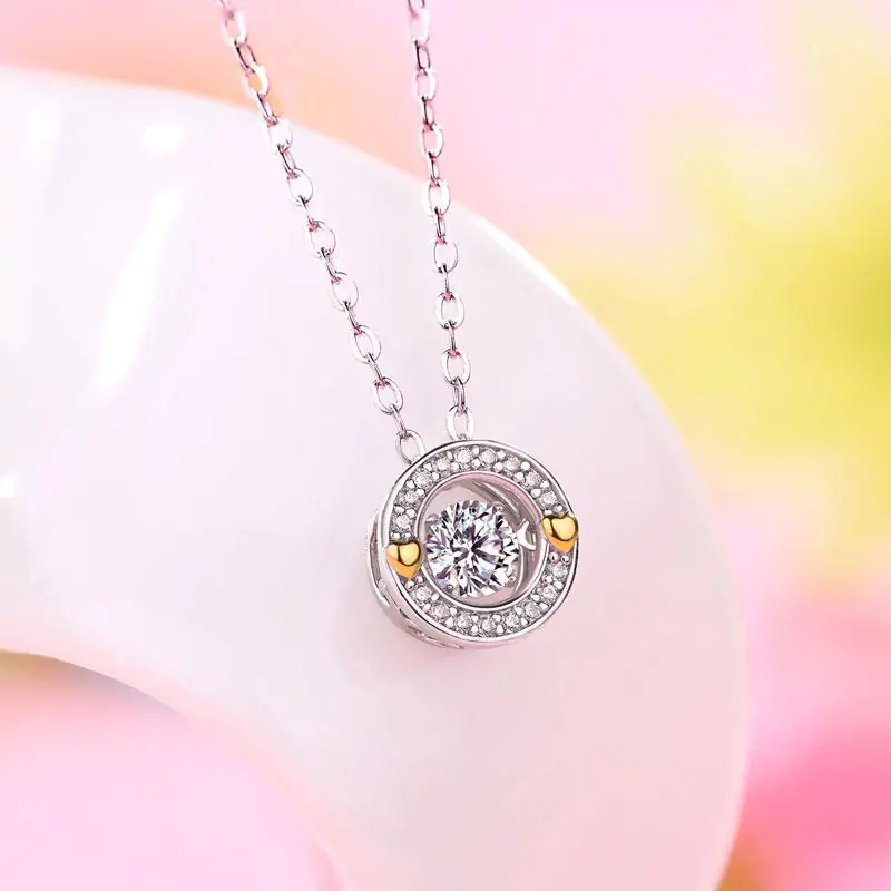 1 Carat Moissanite Diamond Dancing Stone Necklace - Image 3