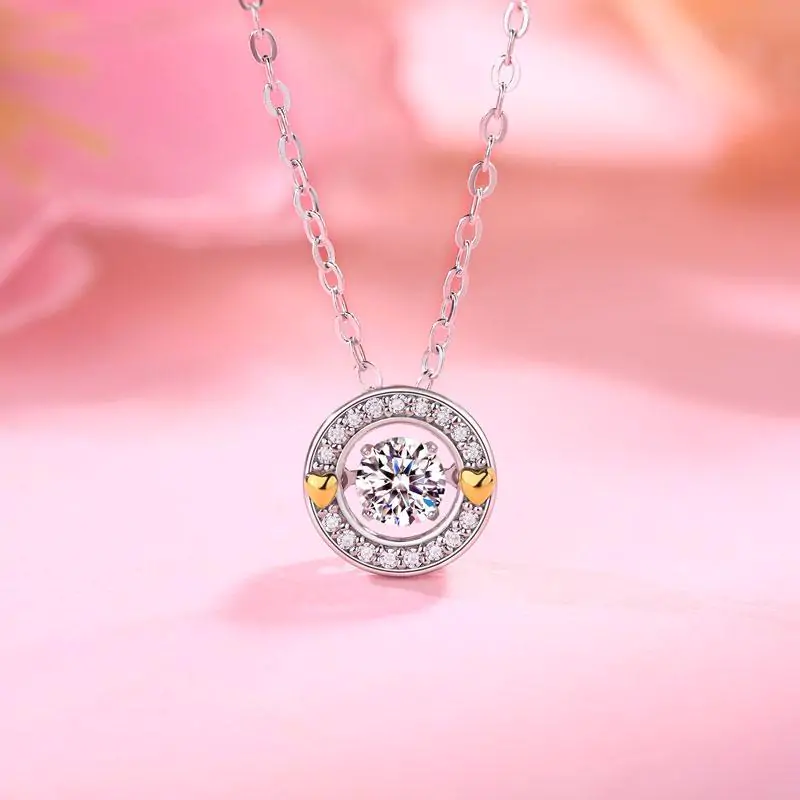 1 Carat Moissanite Diamond Dancing Stone Necklace - Image 2