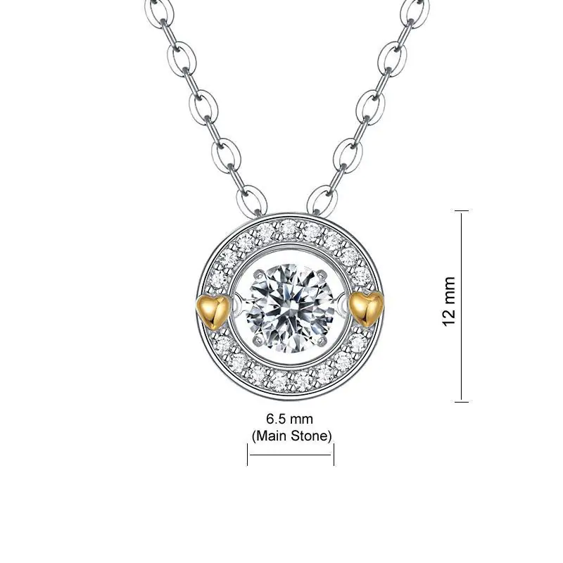 1 Carat Moissanite Diamond Dancing Stone Necklace - Image 4