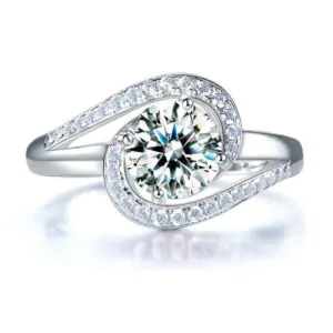 Twist Curl 1.25 Ct Created Diamond Ring
