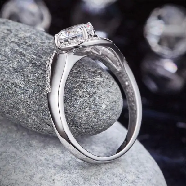 Twist Curl 1.25 Ct Created Diamond Ring - Image 8