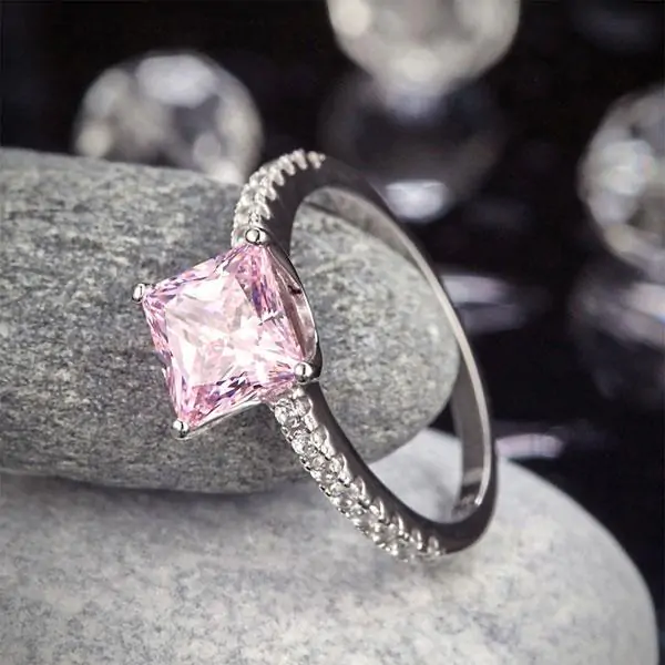 1.5 Ct Pink Created Diamond Ring - Image 7