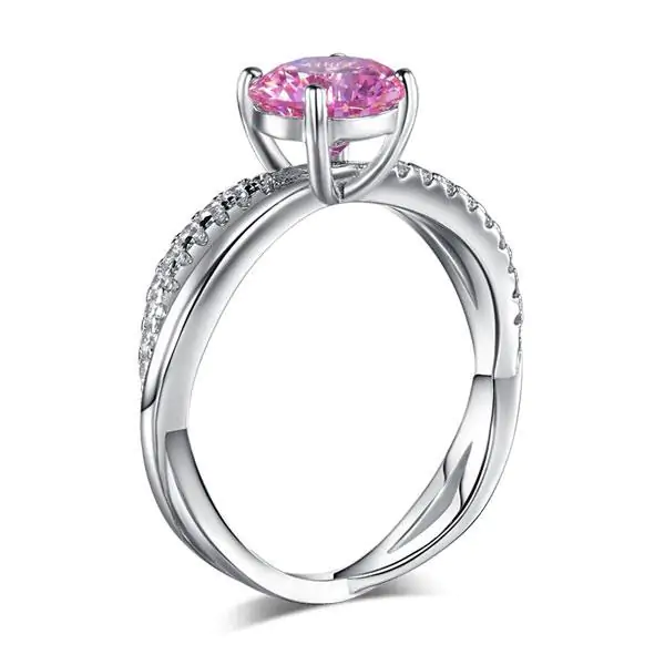 1.25 Ct Pink Created Diamond Ring - Image 3