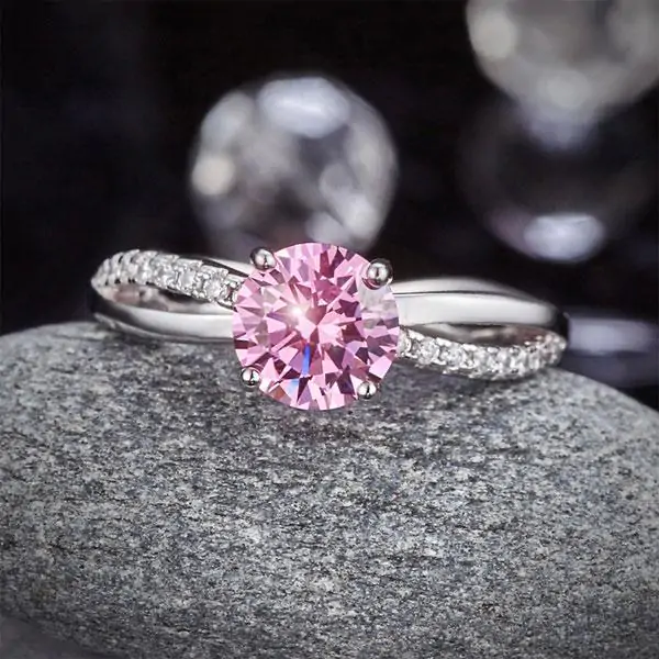 1.25 Ct Pink Created Diamond Ring - Image 4