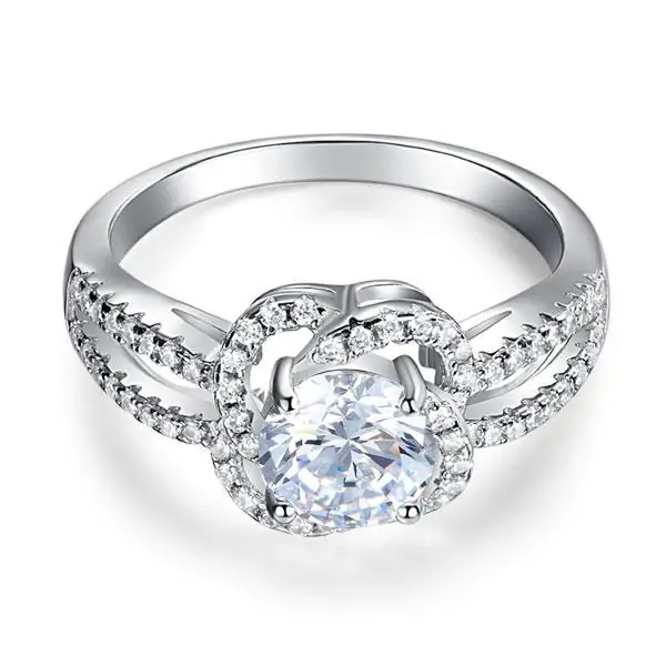 Floral 1 Ct Created Diamond Ring - Image 2