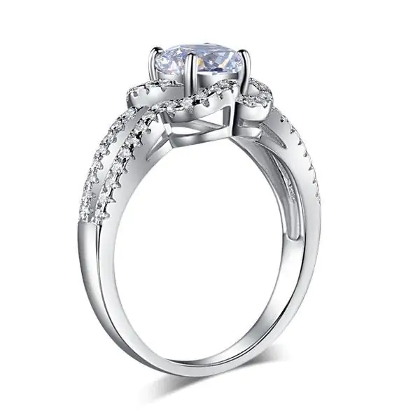 Floral 1 Ct Created Diamond Ring - Image 3