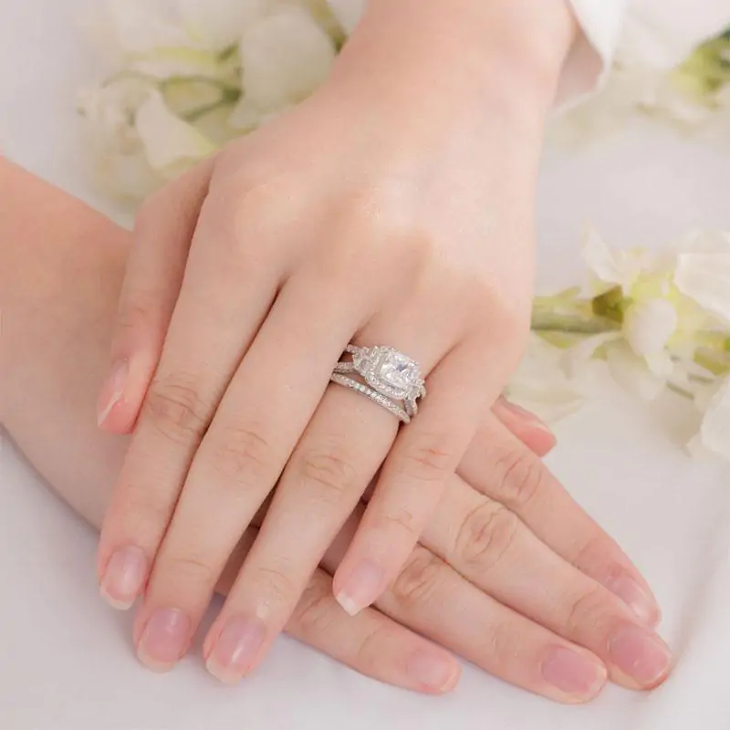 Princess Cut 925 Sterling Silver Ring - Image 8