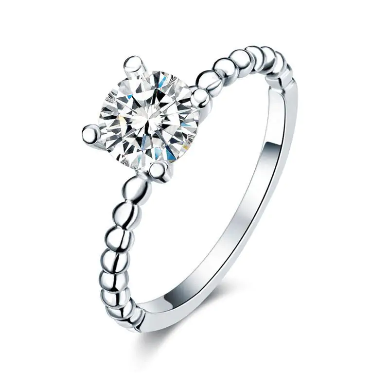 Solid 925 Sterling Silver 2-Pcs Ring Set 1 Ct Created Diamante - Image 5